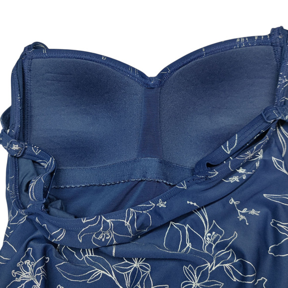 Niptuck Garden Line Foil Joanne Twist Front Slimming Swimsuit 6 One Piece - Picture 11 of 15